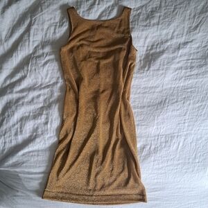 Andrea Polizzi for Rex Lester Y2K Club Gold Dress Size 8